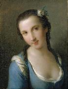 Pietro Antonio Rotari A Girl in a Blue Dress oil on canvas